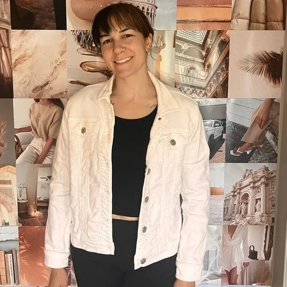 White Jacket with Lace Back - Picture 2 of 2